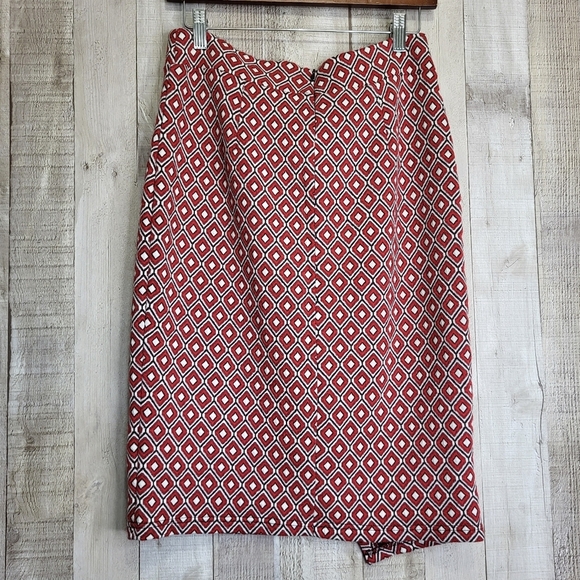 Maeve By Anthropolgie Geometric Red Skirt. Size Small - Picture 4 of 8